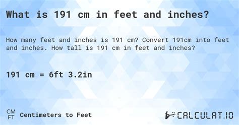 191cm in feet|191 cm in feet and inches